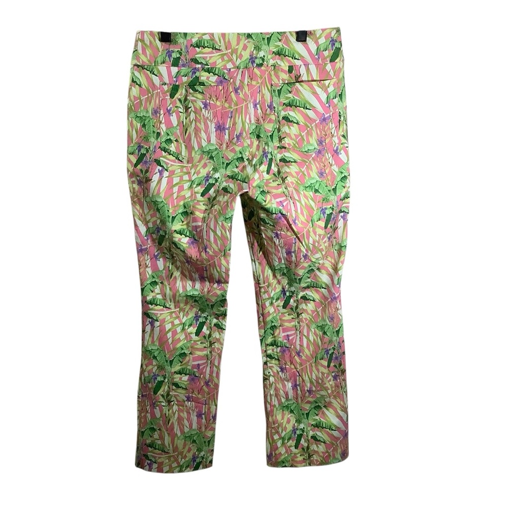 J. McLaughlin Floral Tropical Print Pants Pull On - Picture 4 of 8